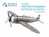 Quinta Studio QD48498 P-47С Thunderbolt 3D-Printed & coloured Interior on decal paper (Dora Wings) 1/48